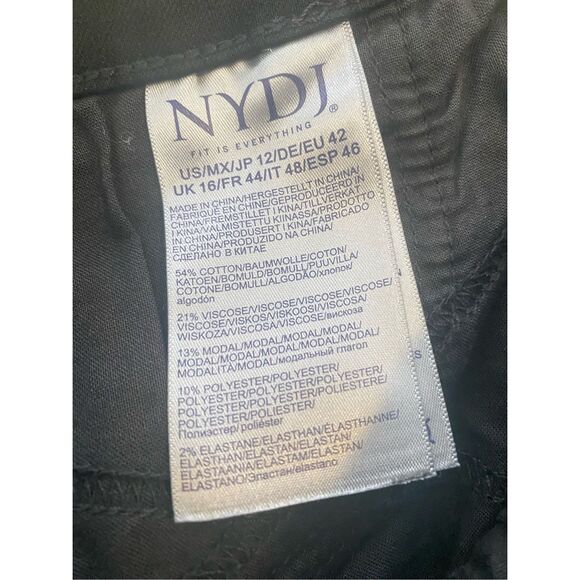 NYDJ Women's Marilyn Straight Black Denim Jean Sz 12 - Picture 5 of 10